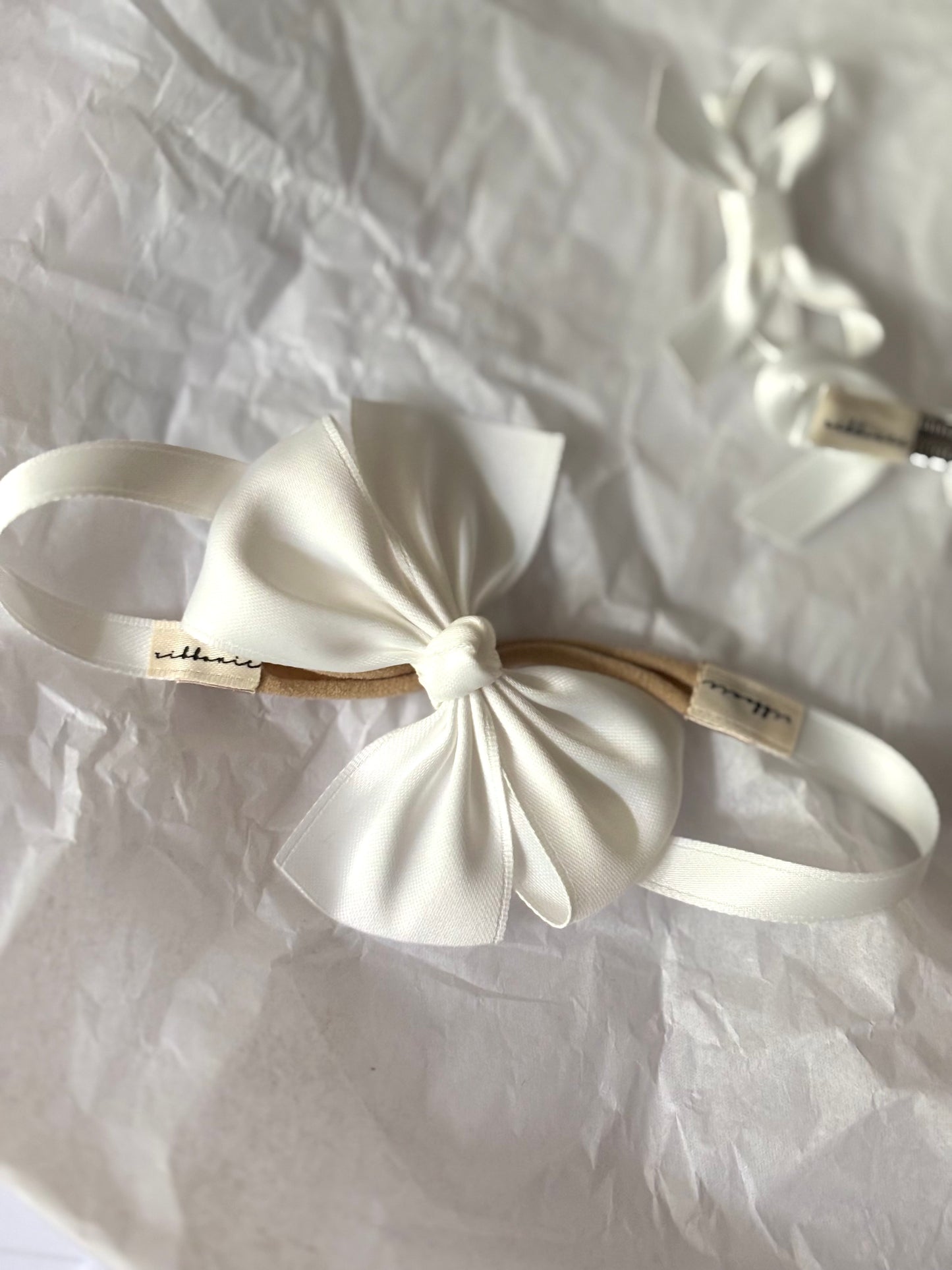 Baby Satin Bow Headband – Handmade Soft Satin Hair Accessory for Babies & Toddlers
