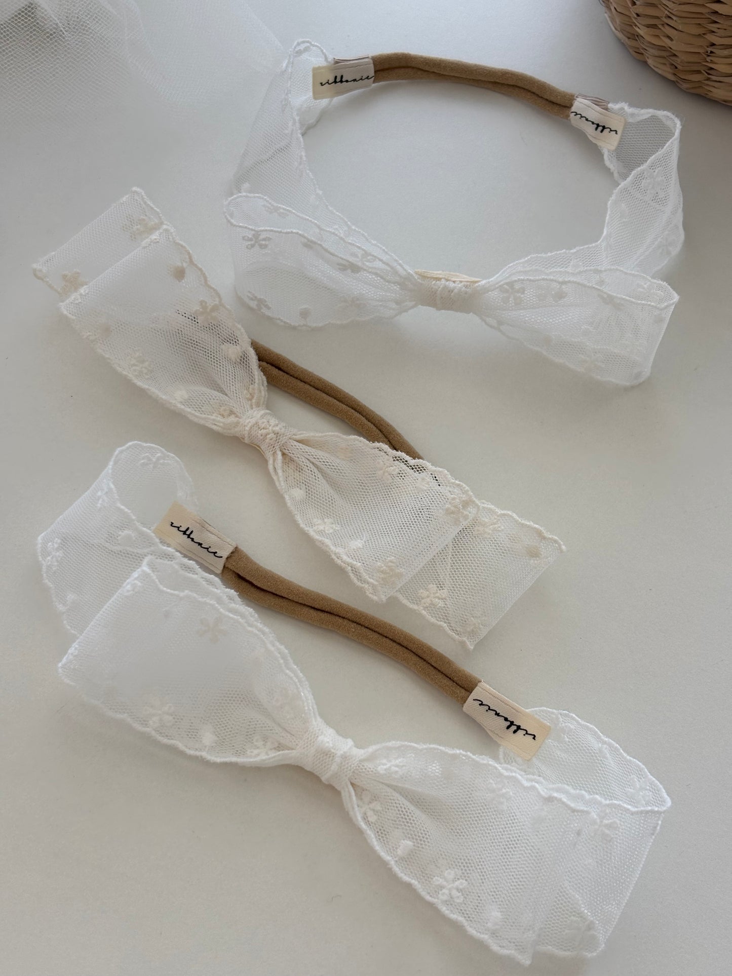 Floral Lace Baby Headband – Ivory & Off White