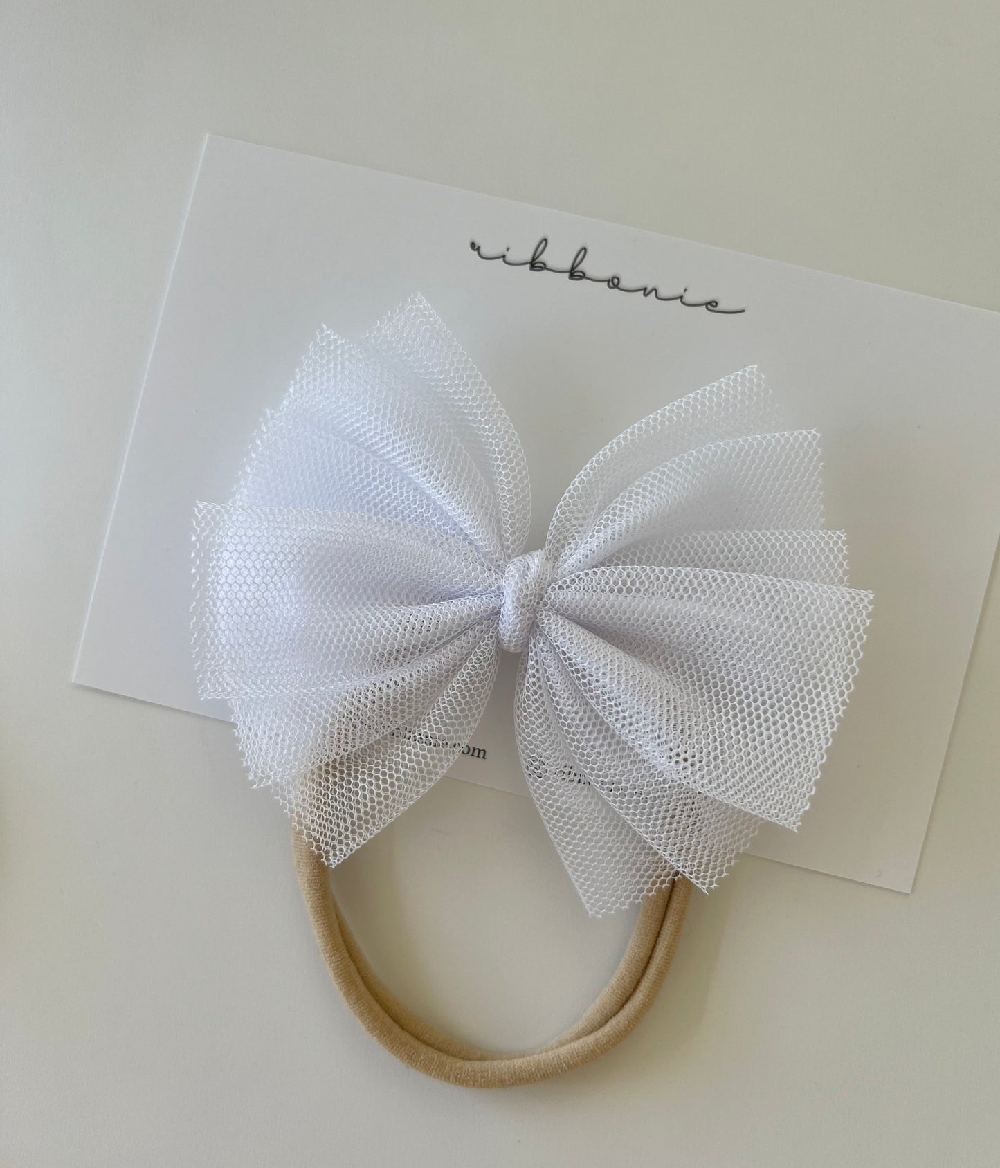 Soft Tulle Bow Headband for Babies – Newborn to Toddler Fit ribbonie