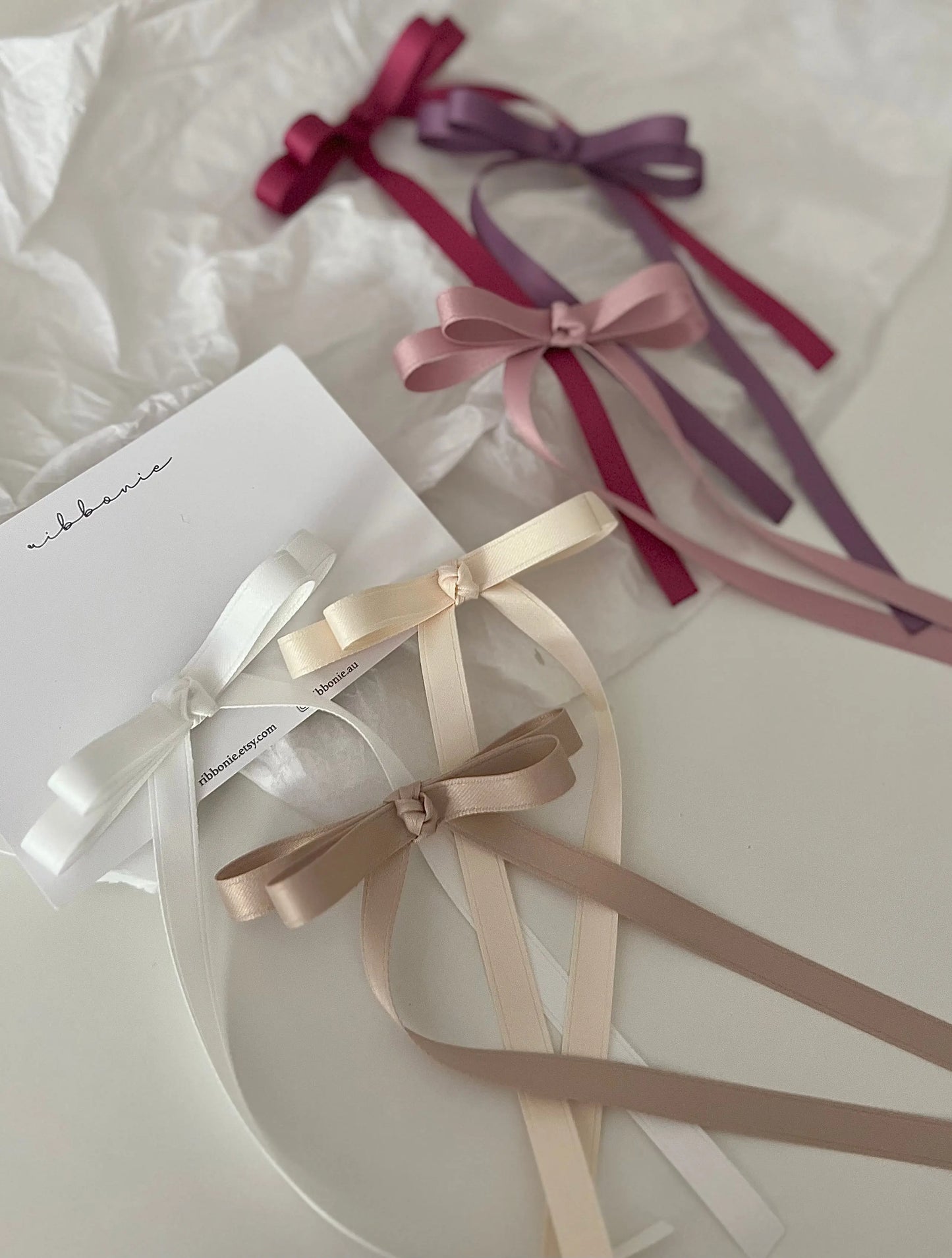 premium satin ribbon hair bows