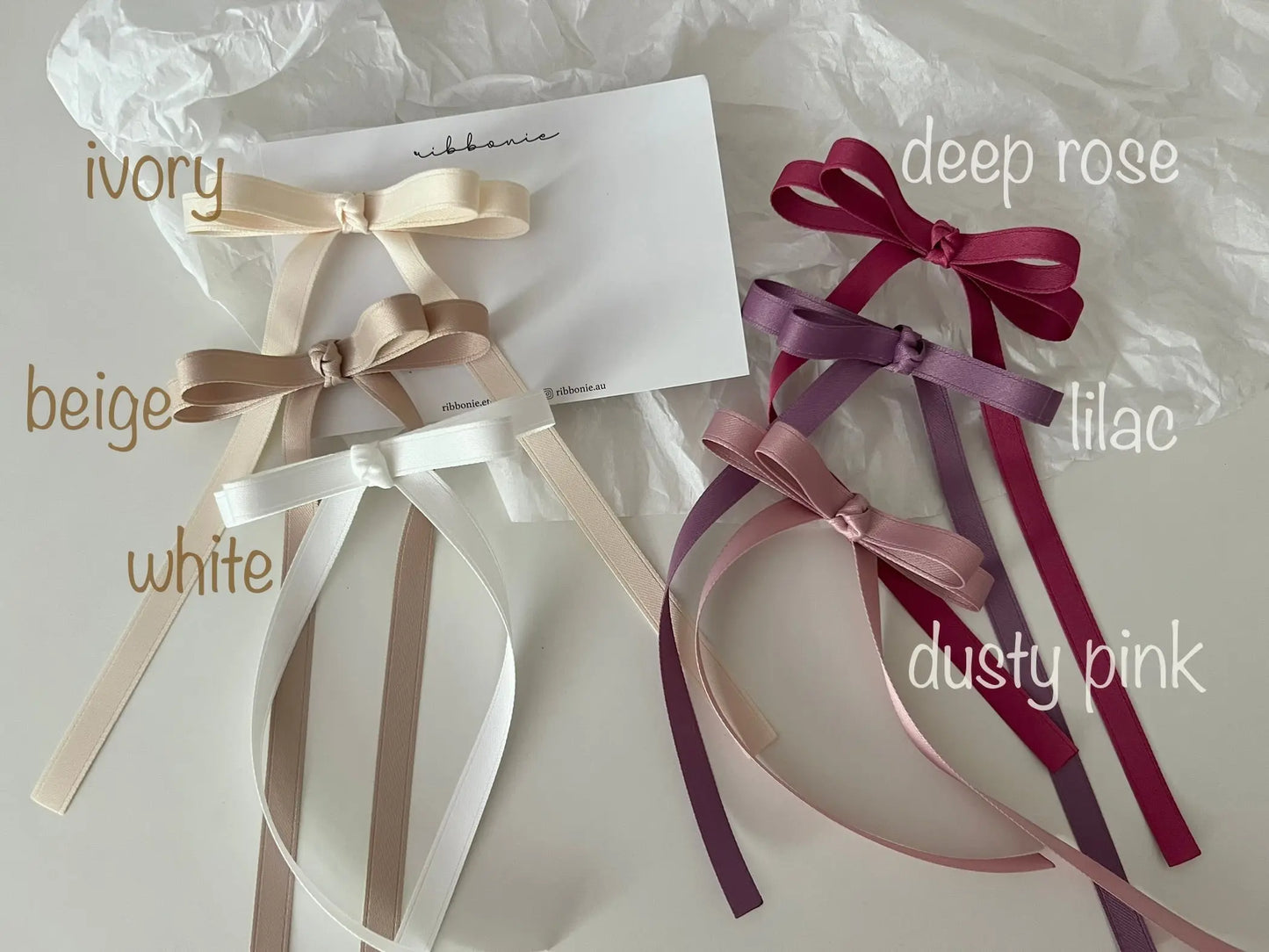 Satin Double Long Tail Hair Bow Clip Set for Girls Handmade Satin Bows with Alligator Clips ribbonie