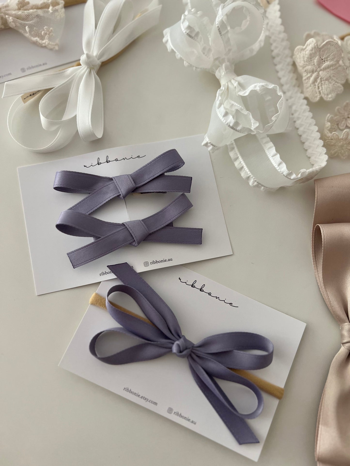 Satin Bow Headband – Soft & Stretchy for Newborns and Girls ribbonie