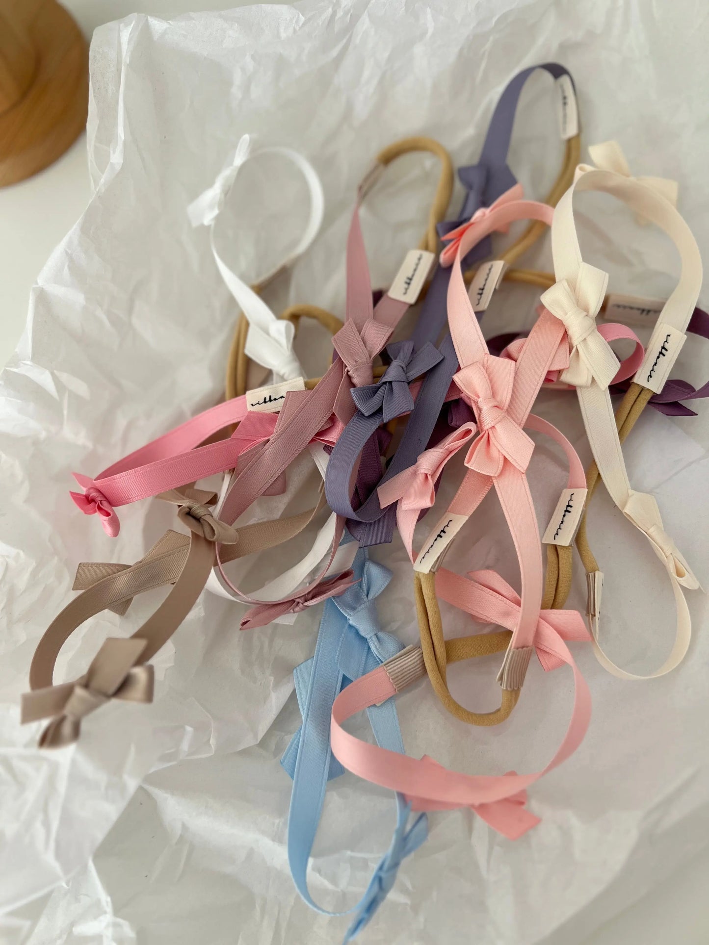 Mini Satin Bow Headband – Comfortable, Christening & Baptism Accessory for Girls ribbonie