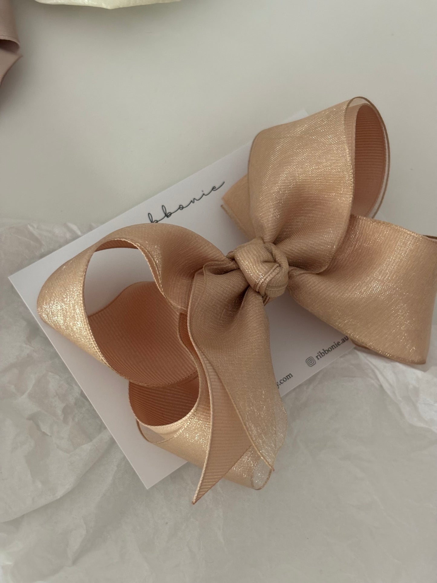 Luxe Organza Grosgrain Big Bow Hair Clip