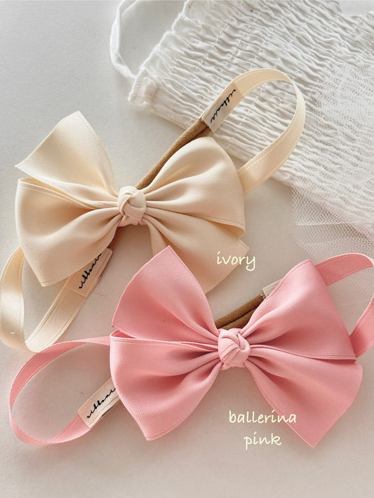 Baby Satin Bow Headband – Handmade Soft Satin Hair Accessory for Babies & Toddlers
