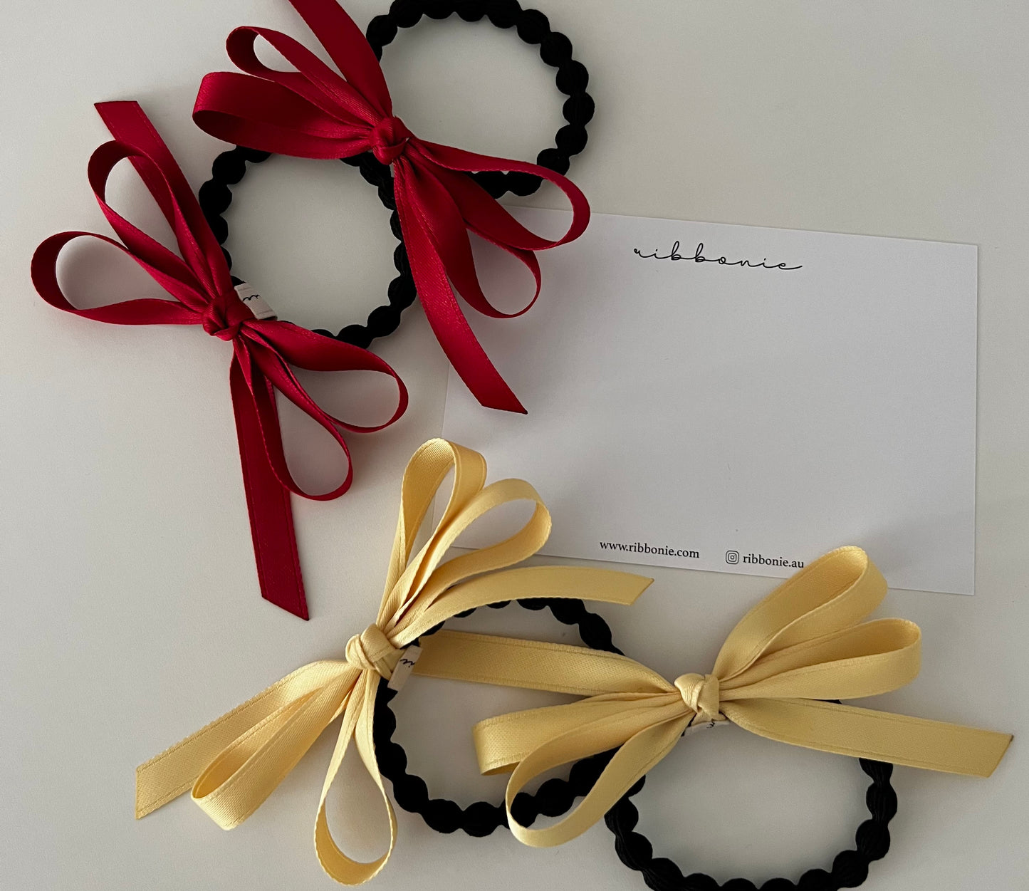 Set of Two Butterfly Satin Long Bows, School Girl Hair Bow, School Hair Accessories