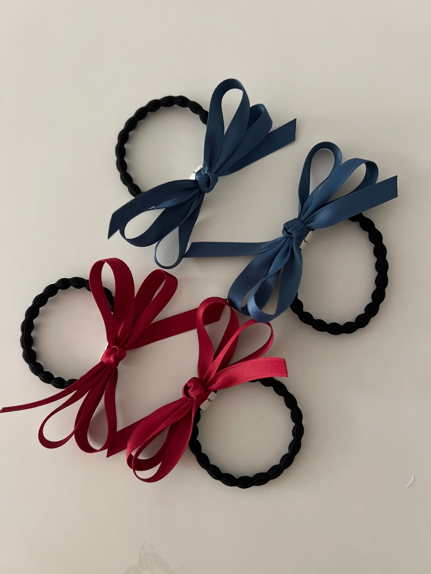 Set of Two Butterfly Satin Long Bows, School Girl Hair Bow, School Hair Accessories