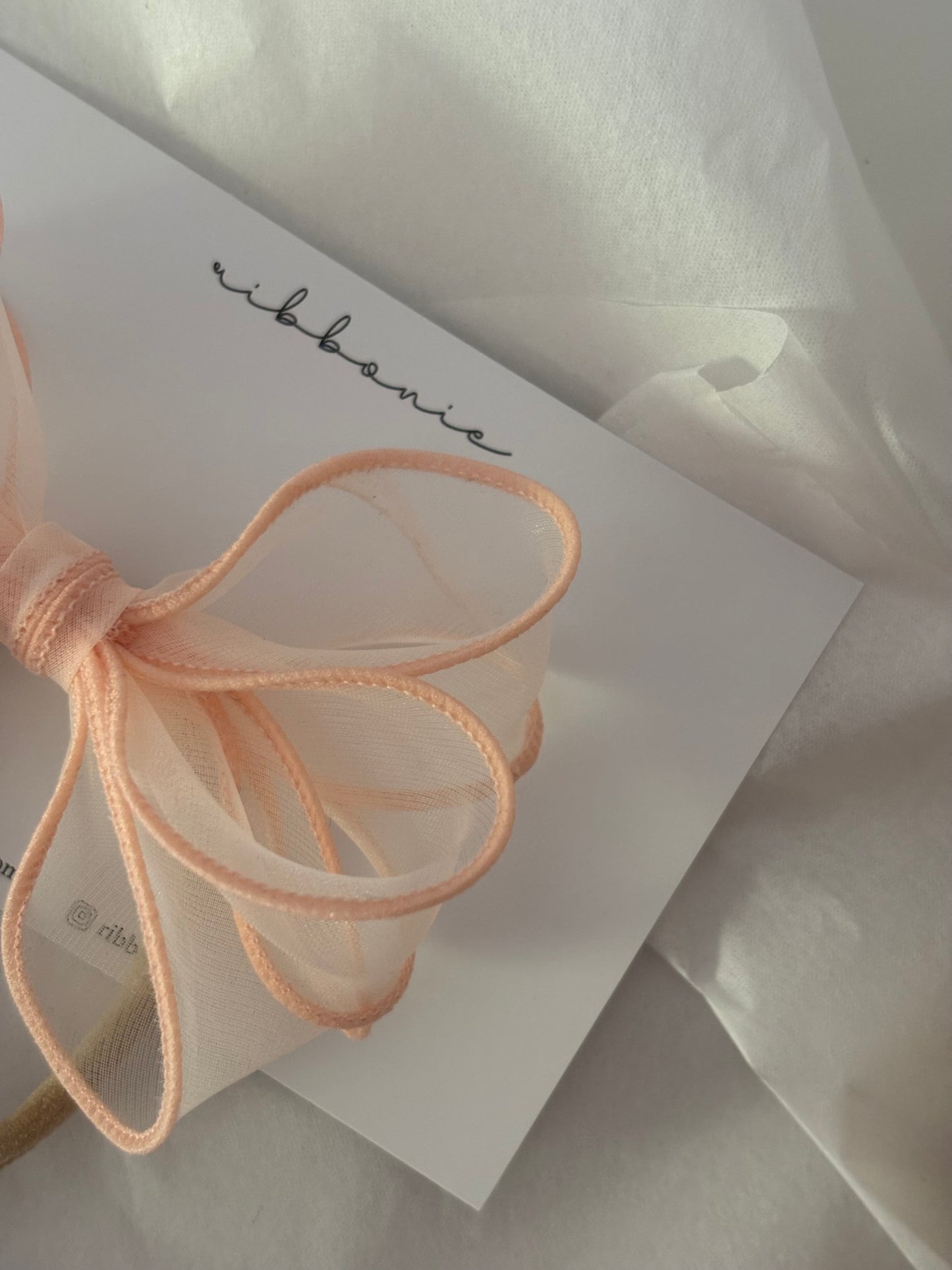 Apricot Wired Edge Bow Soft Headband for Little Girl