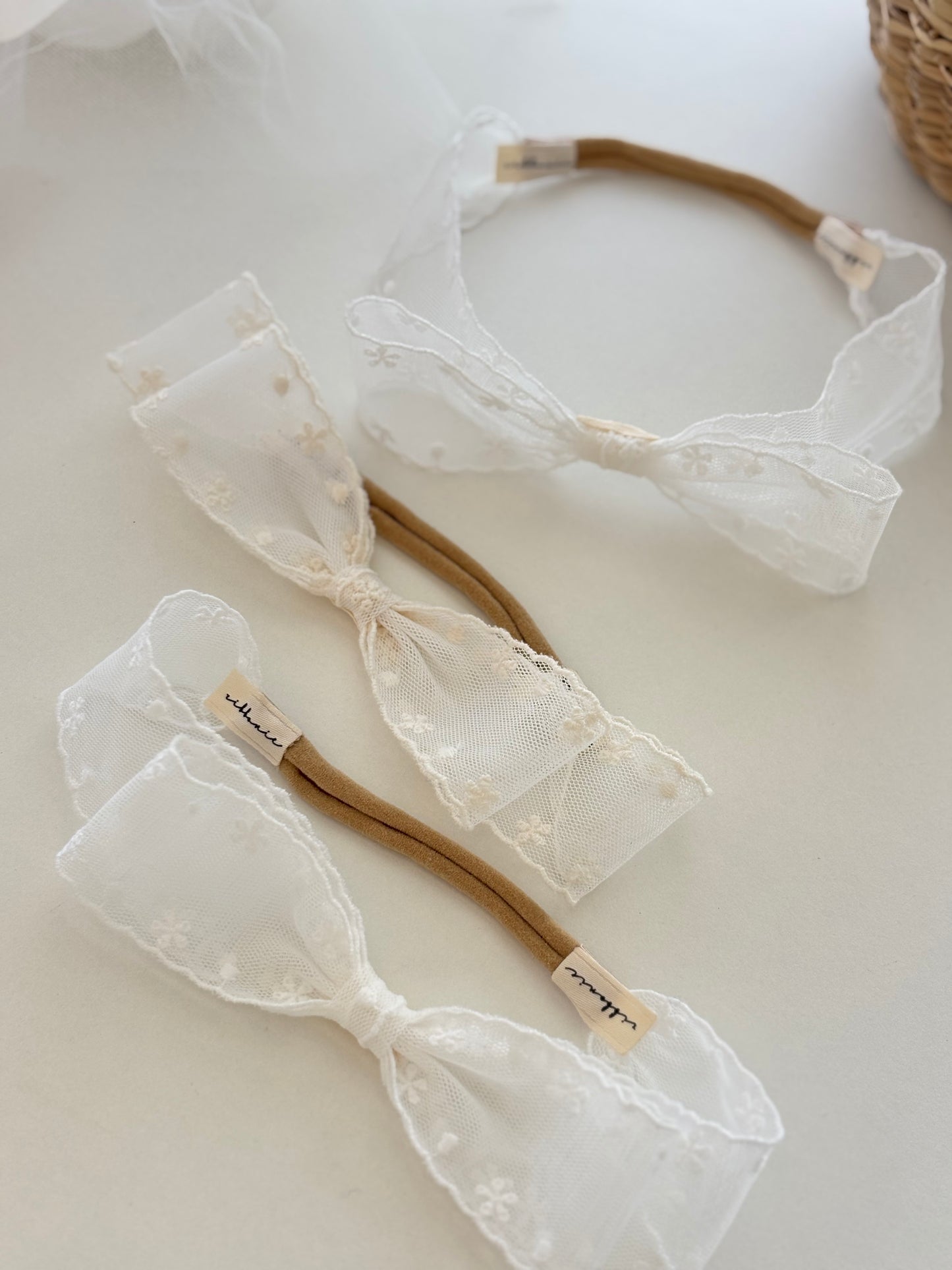 Floral Lace Baby Headband – Ivory & Off White