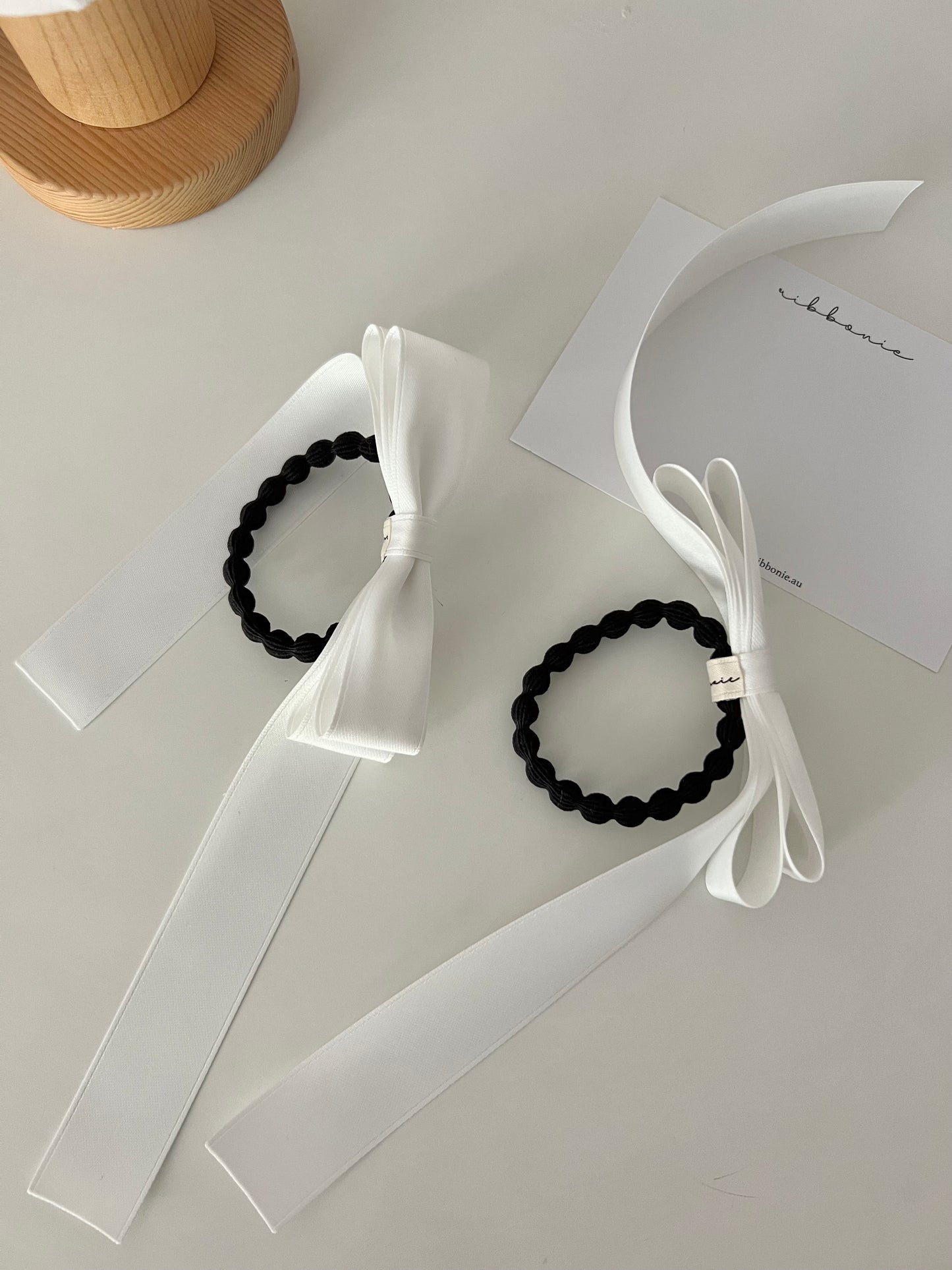 Set of Two Pigtail Satin Long Bows, School Girl Hair Bow, School Hair Accessories