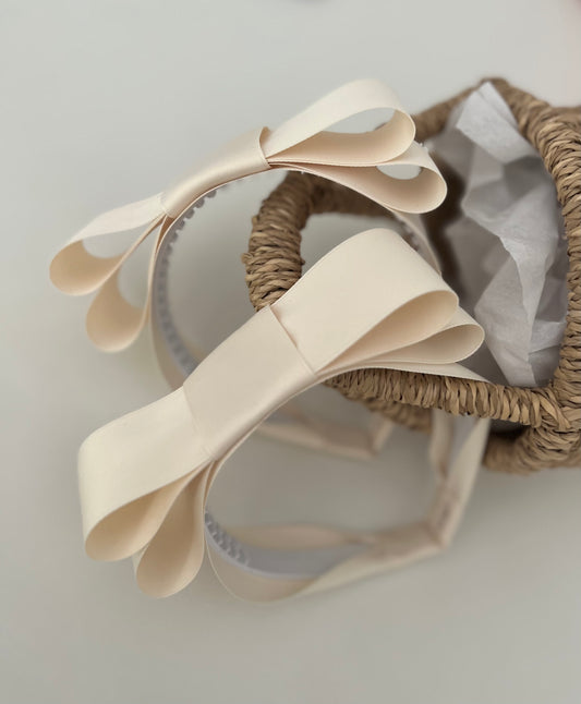 Large Satin Bow Headband