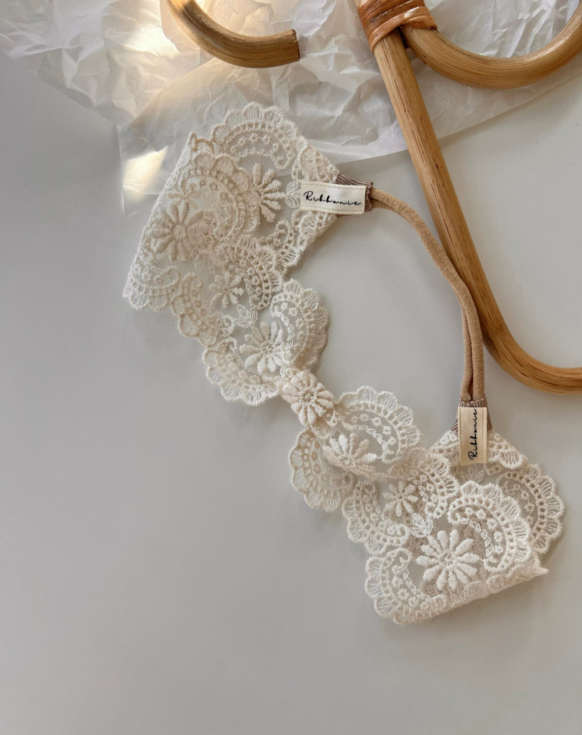 Flower Lace Baby Headband – Dahlia Lace handmade headband custom made